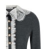 'Grey Lace Collar Knit' cardigan