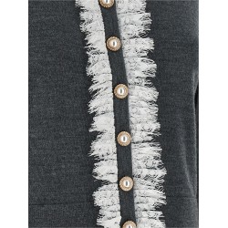 'Grey Lace Collar Knit' cardigan
