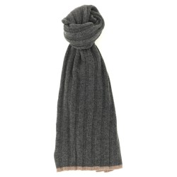 Ribbed cashmere knit scarf