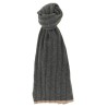 Ribbed cashmere knit scarf