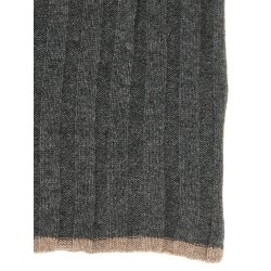 Ribbed cashmere knit scarf