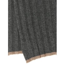 Ribbed cashmere knit scarf