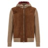 Suede and cashmere bomber jacket