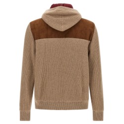 Suede and cashmere bomber jacket