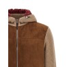 Suede and cashmere bomber jacket
