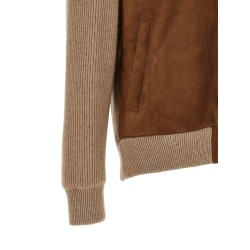 Suede and cashmere bomber jacket