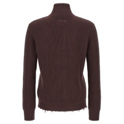 Ribbed cotton turtleneck sweater