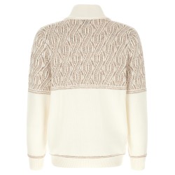 Braided jacquard shoulders cardigan
