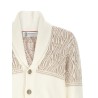 Braided jacquard shoulders cardigan