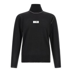 Turtleneck sweater with contrast stitching