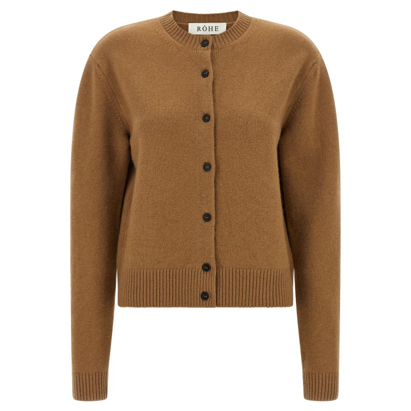 Cashmere mixed crew neck cardigan