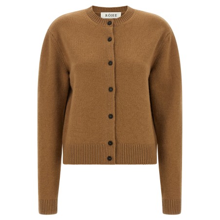 Cashmere mixed crew neck cardigan