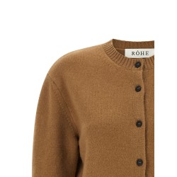 Cashmere mixed crew neck cardigan