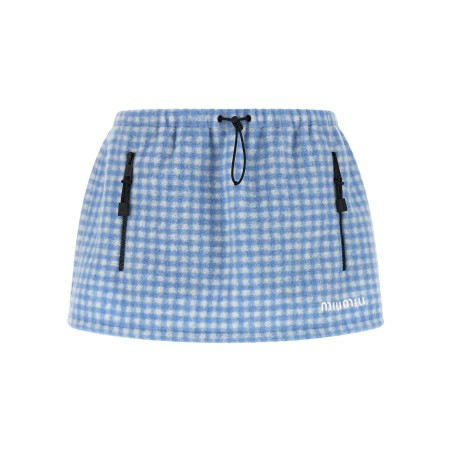 Fleece-effect vichy skirt