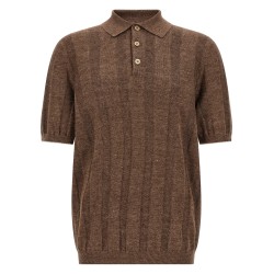 Wide ribbed polo shirt