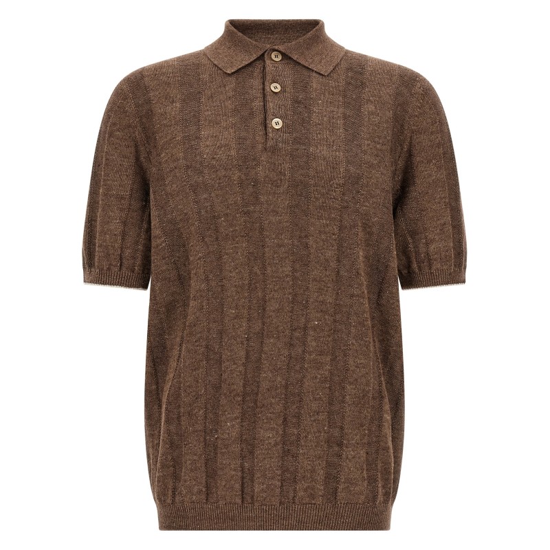 Wide ribbed polo shirt