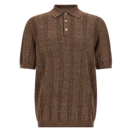 Wide ribbed polo shirt