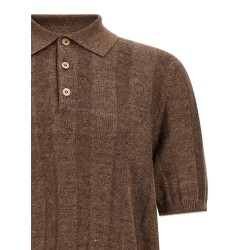 Wide ribbed polo shirt