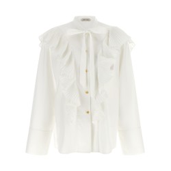 Pleated ruffle shirt