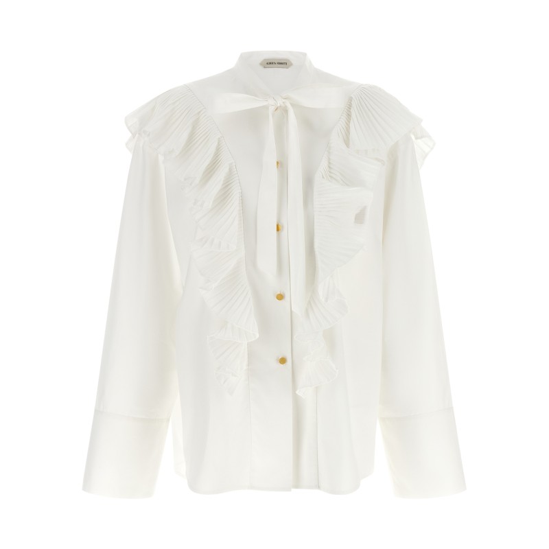 Pleated ruffle shirt