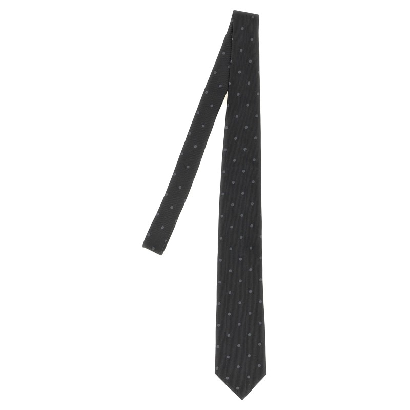 Polka dot silk tie