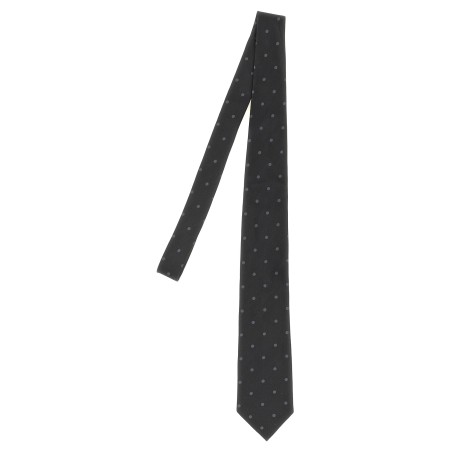 Polka dot silk tie
