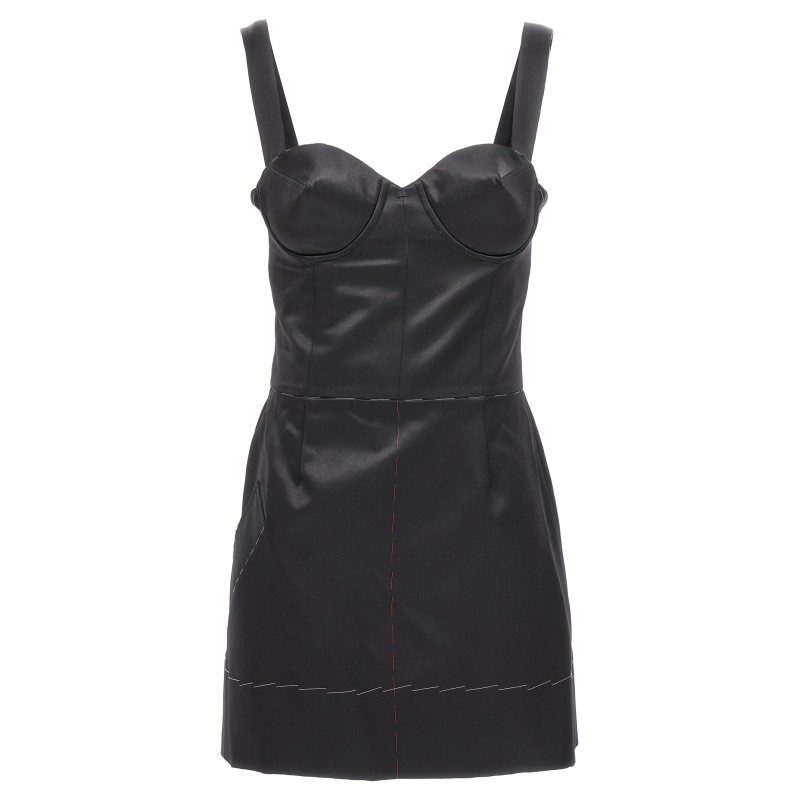 Contrast stitching corset dress