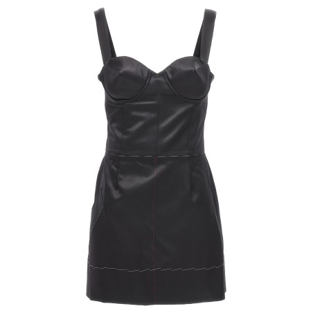 Contrast stitching corset dress