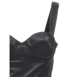 Contrast stitching corset dress