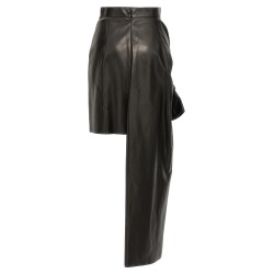Maxi bow leather skirt