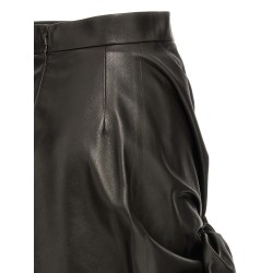 Maxi bow leather skirt