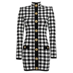 Vichy knit dress
