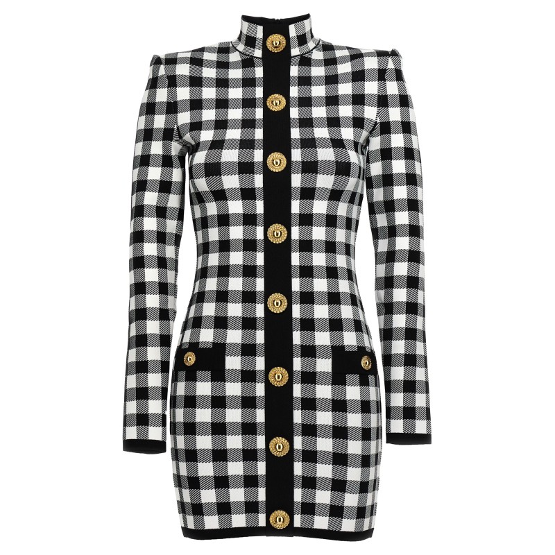 Vichy knit dress