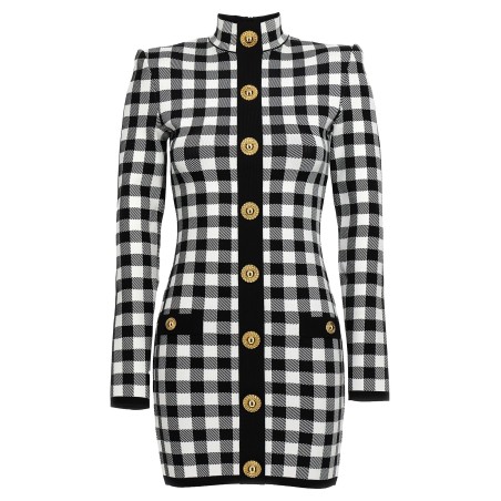 Vichy knit dress
