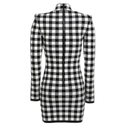 Vichy knit dress