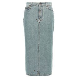 Rivets denim skirt