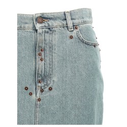 Rivets denim skirt