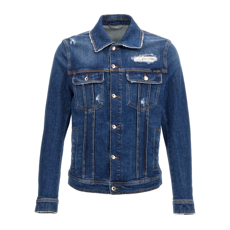Denim jacket with used effect