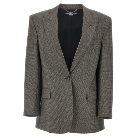 Single-breasted micro houndstooth blazer