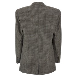 Single-breasted micro houndstooth blazer