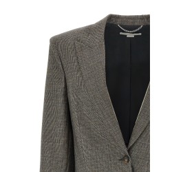 Single-breasted micro houndstooth blazer