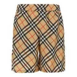 Check silk bermuda shorts
