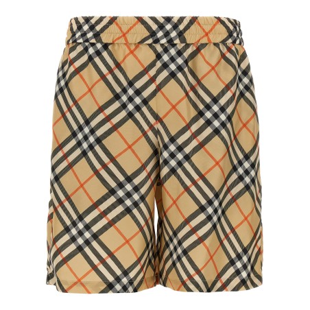 Check silk bermuda shorts