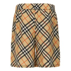 Check silk bermuda shorts