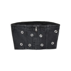 'Studded Denim' top