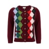 'Burgundy Check' cardigan