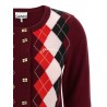 'Burgundy Check' cardigan