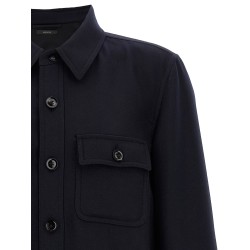 'Double Splittable Light Wool' overshirt