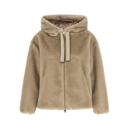 Eco fur hooded