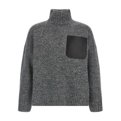 'Leather Patch Pocket' sweater